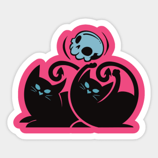 Cats and Skulls Sticker